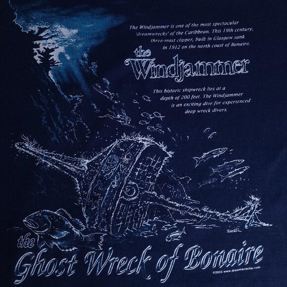 Vintage 00s Y2K Windjammer ghost haunted nautical sailing shirt - Picture 3 of 5